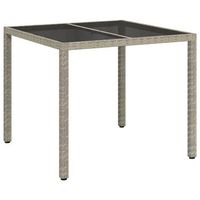 mesa de jardin  mesa de exterior gris 90 x 90 x 75 cm ratan sintetico
