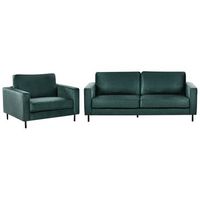 conjunto de sala de estar moderno 3 plazas de terciopelo sofa y sillon patas de metal verde oscuro savalen