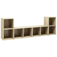 muebles de salon 4 pzas madera ingenieria roble sonoma vidaxl