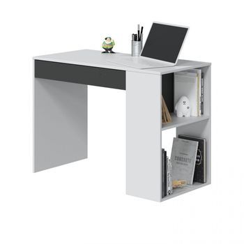 Mesa De Escritorio Masster Blanco Artik (blanco Mate) - Gris Grafito 101 X 73 X 50 Cm