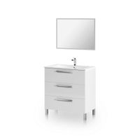 mueble de bano con espejo feel 3 cajones blanco