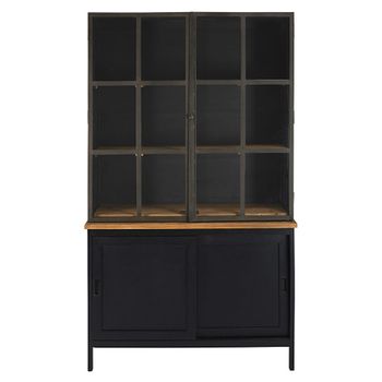 Alacena industrial de mango, acacia y acero con 4 puertas