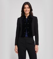 twinset para mujer 262tt2422 chaqueta spencer de crepe y terciopelo negro 42 casual poliester