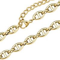 cadena de mujer de acero inoxidable chapado en oro