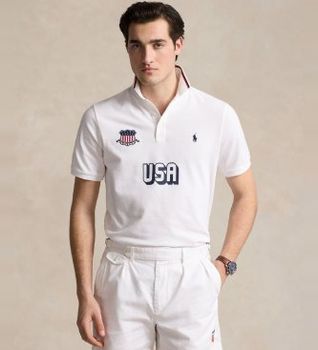 Polo Ralph Lauren para hombre. 710944666001 Polo Classic Fit USA blanco (L), Casual, Algodón, Manga corta