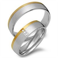 alianzas 18 quilates oro amarillo-blanco 3 diamantes