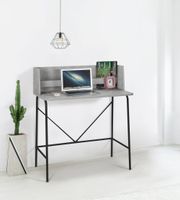 escritorio estilo industrial en acero y madera gris