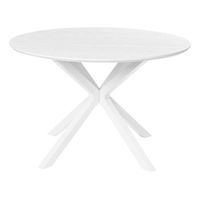 mesa de comedor moderna de mdf con estructura metalica o 120 cm mobiliario de salon blanco fitzroy