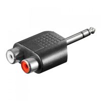 goobay adaptador audio estereo 2xrca a jack 635mm negro