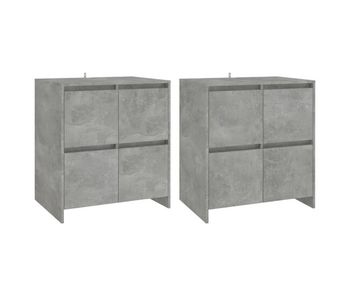 Vidaxl aparadores 2 uds madera de ingeniería gris hormigón 70x41x75 cm