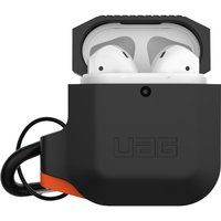 urban armor airpods case cover - black  orange black