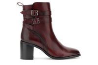botines de piel con elastico bordeaux 37