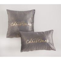 pack 2 fundas de cojin terciopelo or acero 45x45  50x30