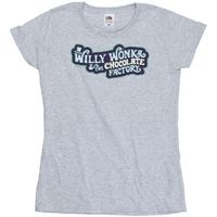 willy wonka camiseta chocolate factory logo para mujer
