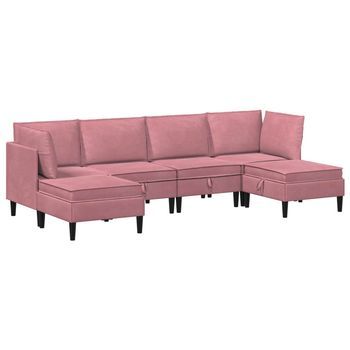 Juego De Muebles De Salón 6 Uds. Rosa Terciopelo Vidaxl