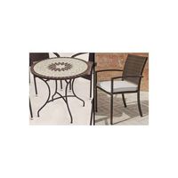 conjunto mesa y 4 sillones para terraza y jardin resistente