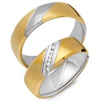 alianzas 8 quilates oro amarillo-blanco 18 diamantes