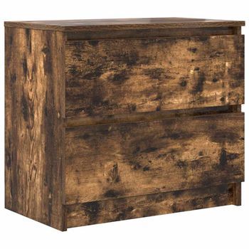 Mueble De Tv Madera De Ingeniería Roble Ahumado 60x35x54 Cm Vidaxl