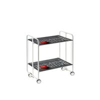 carrito auxiliar plegable bauhaus con ruedas - armazon metalico blanco 2 niveles y 4 posiciones ajustables61