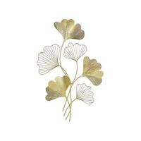 decoracion de pared dorada de altura 79 cm con motivos en forma de hoja indium