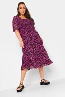 yours vestido frambuesa estampado leopardo mujer curvy y tallas grandes yours