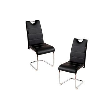 Pack 2 Sillas Hallen Polipiel De Tela 99*40*44 Cm - Negro