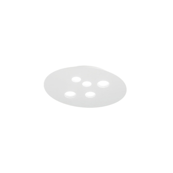 Plafón Luna De Metal Blanco 60x50cm, 5 Luces Gx53 Máx 5x8w, Ip20, Diseño Moderno Redondo, Bombillas No Incluidas