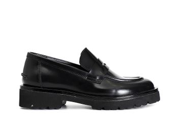 mocasín de piel para mujer. black