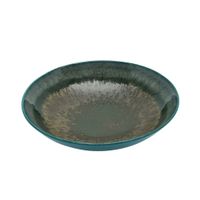 cuenco 26 x 5 cm porcelana fina verdebronce