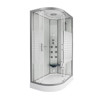 Ducha De Vapor Con Cascada Y Sauna De Vapor White Pearl - 120 X 80 Cm Izquierda
