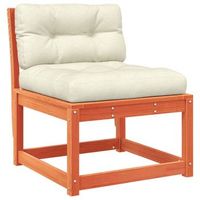 sofa de jardin  sofa de exterior con cojines madera maciza de pino marron cera