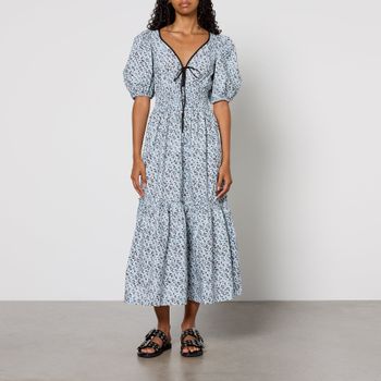 Ganni Floral-Print Cotton Dress - EU 36/UK 8