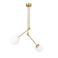 lampara de techo cambaz-3452 blanco oro metal vidrio 100x15x110 cm