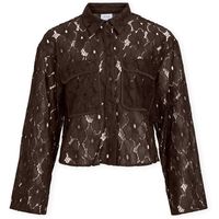vila blusa tonato shirt - coffee bean para mujer