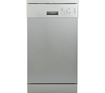 ESSENTIALS CDW45S18 Slimline Dishwasher - Dark Silver, Silver