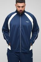 plus embroidered regular fit track jacket navy