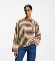 boss para mujer 50569012 camiseta de manga larga ewa stripe marron xs casual algodon