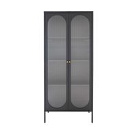 vitrina de vidrio y metal h180cm - negro