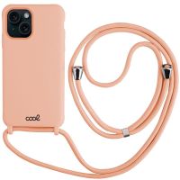 cool funda cordon liso rosa para iphone 15