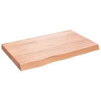 encimera bano madera maciza tratada marron claro 80x50x2-6 cm