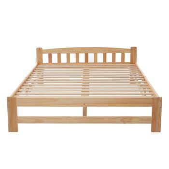 Cama Individual Estructura De Madera 140x200cm Natural
