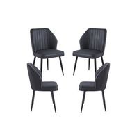 pack 4 sillas wenye de polipiel 854844 cm - negro