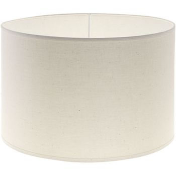 Pantalla cipriota redondo tela pvc8886 con encaje e27 al.20xd.30cm natural (crudo)
