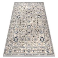 alfombra de lana nain marco ornamento 758651935 beige  azul oscuro 80x150 cm