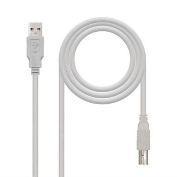 Nanocable Cable Impresora USB 2.0 Tipo A/B Macho/Macho 1m Beige