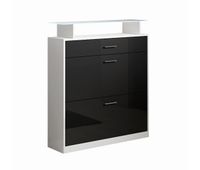 recibidor zapatero entrada pasillo blanconegro 89x24x105 2 puertas 1 cajon led paola muebles bonitos