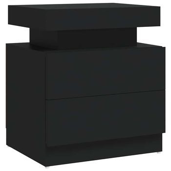 Mesita De Noche De Aglomerado Negro 45x35x52 Cm Vidaxl