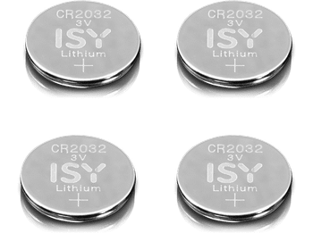 Pilas de botón - ISY IBA 2032-1, 4 Pilas, 3V, Litio, Universal