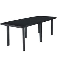 mesa de jardin de plastico gris antracita 216x90x72 cm vidaxl