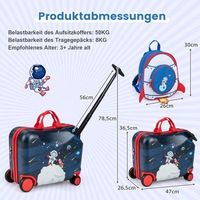 maleta infantil de 2 piezas  mochila maleta corredera de 47 cm de largo y mochila de 30 cm de ancho 1218 astronautas